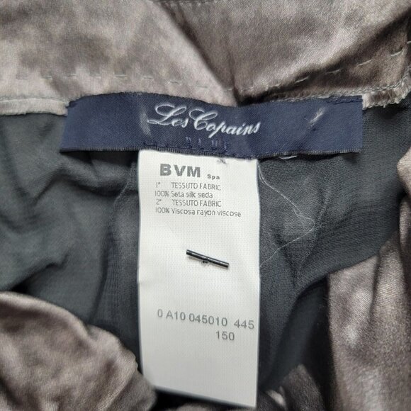 Les Copains 100% Silk Shell Marbled Gray Cowl Neck Sleeveless Dress Size Unknown - Picture 9 of 12